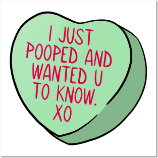 Funny Candy Heart Pooped Posters and Art
